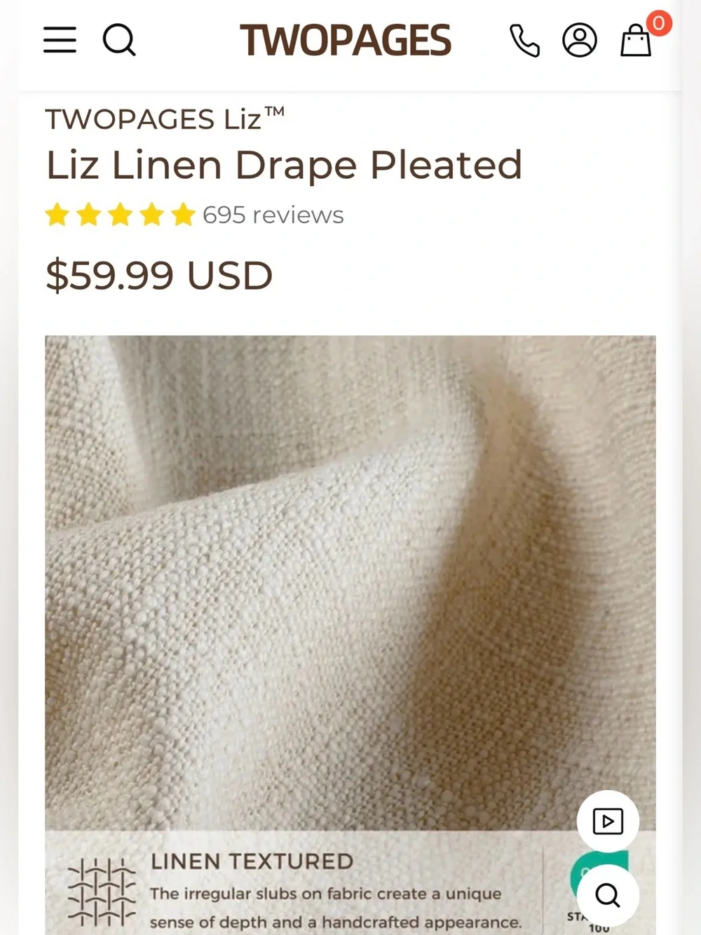 TWOPAGES Liz Linen Drape Pleated - sand beige